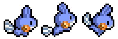 The Mudkip spritesheet straight out of Pokémon Mystery Dungeon, untouched