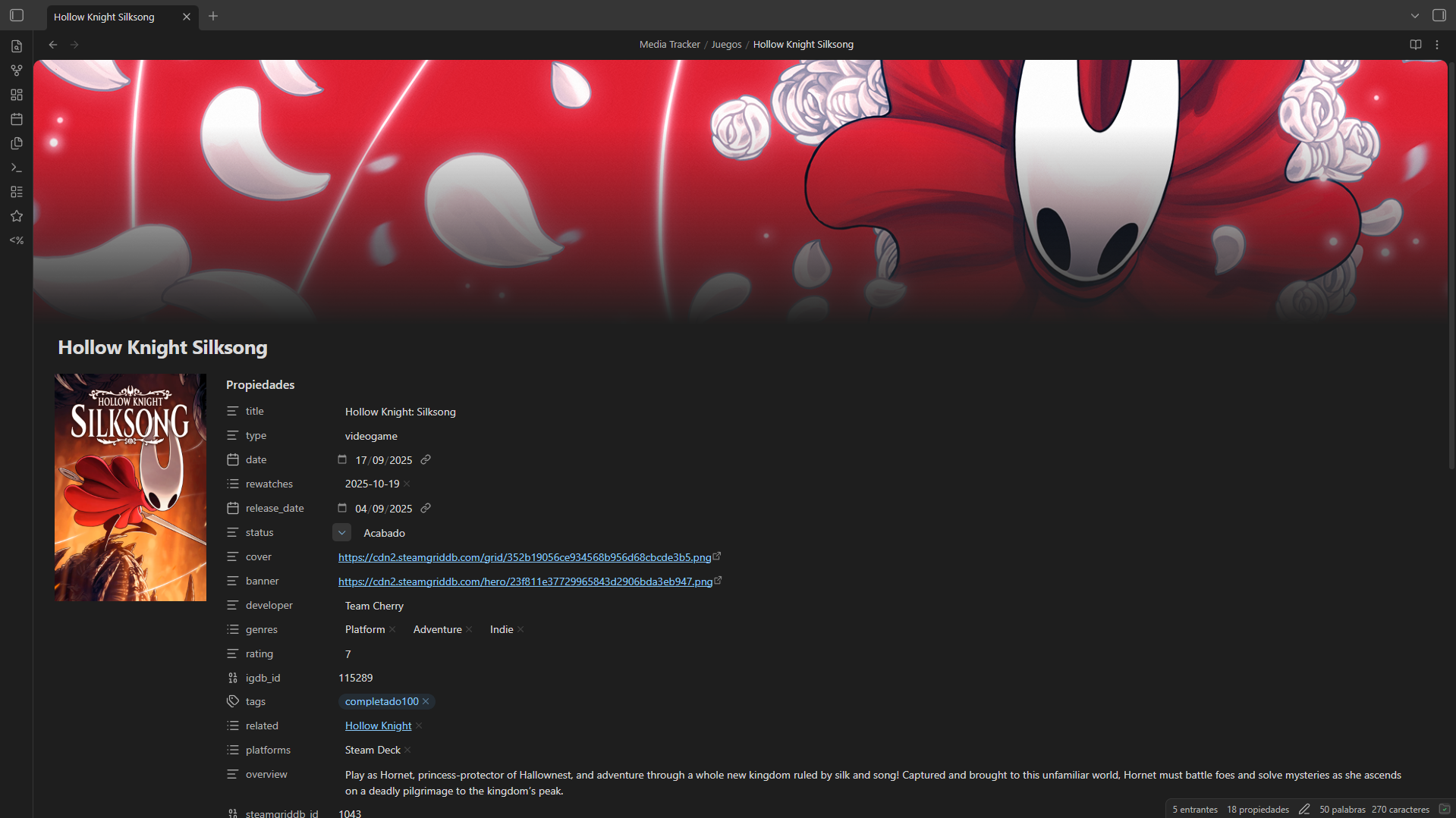 Ejemplo Nota Silksong