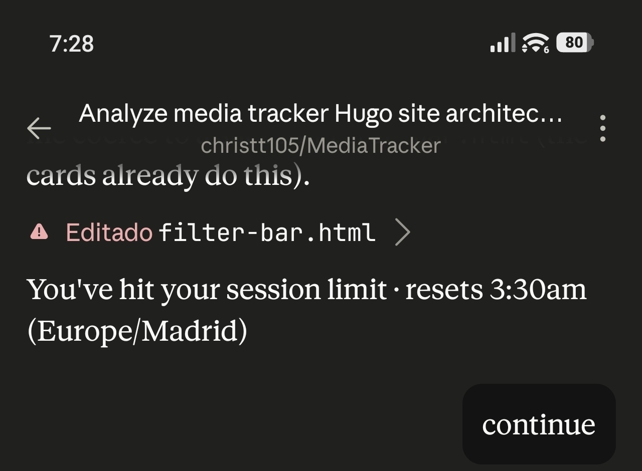 A las 7:28, cuando me desperté y le dije que continuara