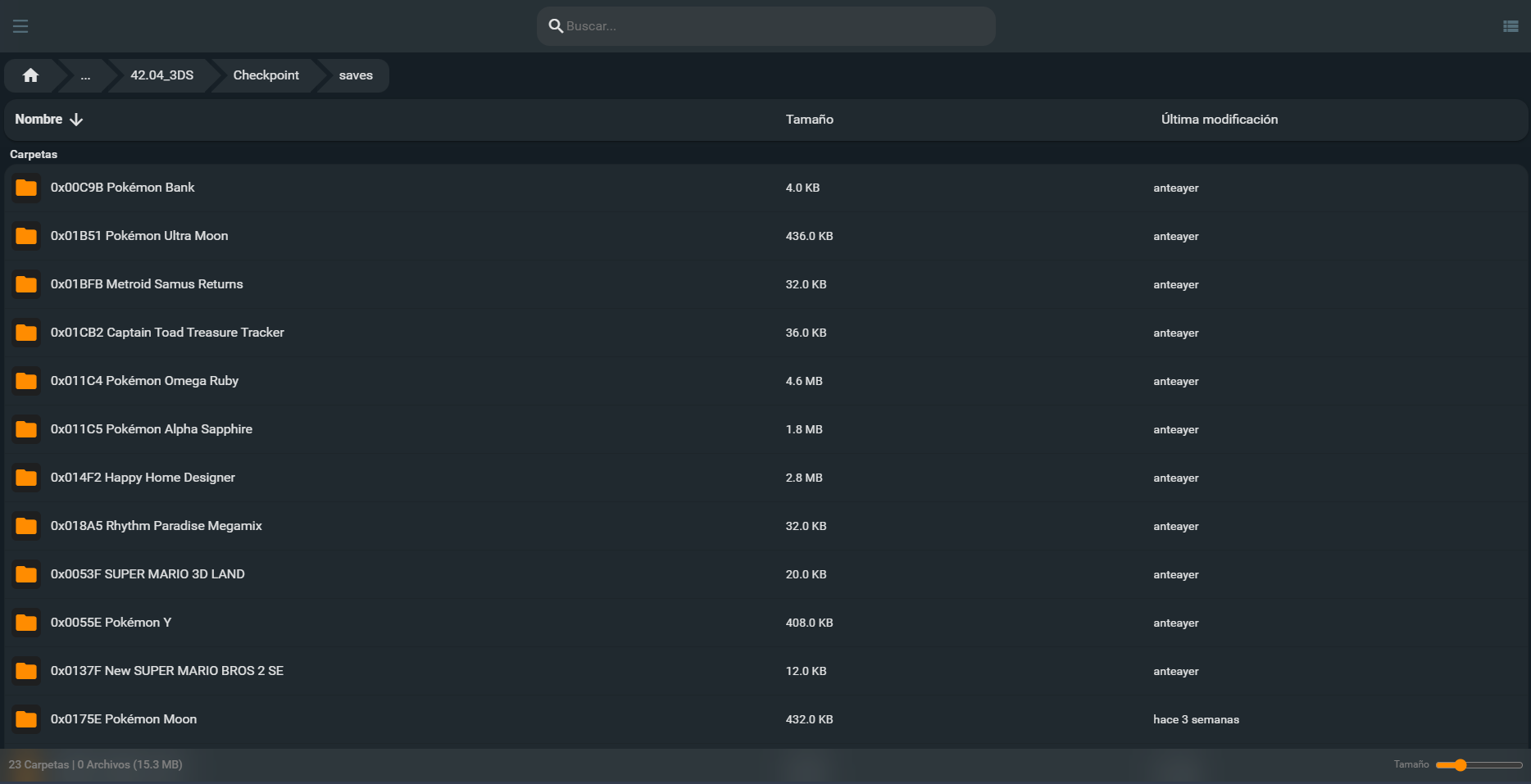 Todas las partidas guardadas en el disco duro