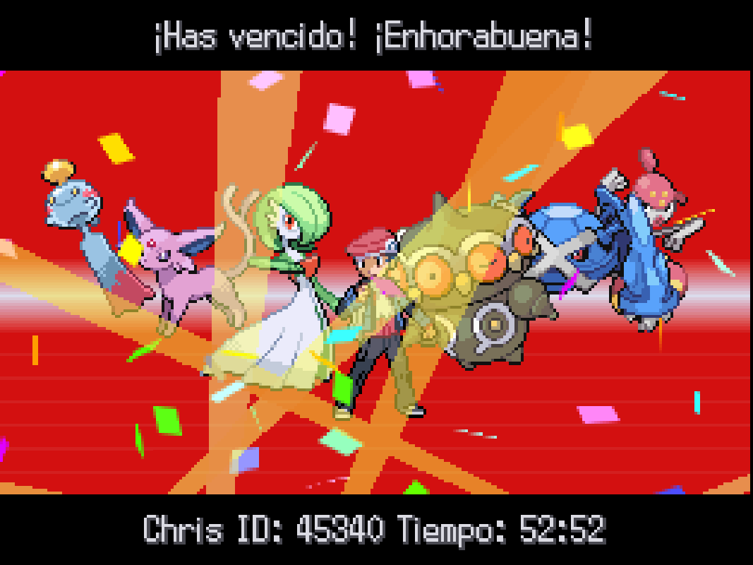 Pokémon Following Renegade Platinum Hall of Fame completed with an all-Psychic team