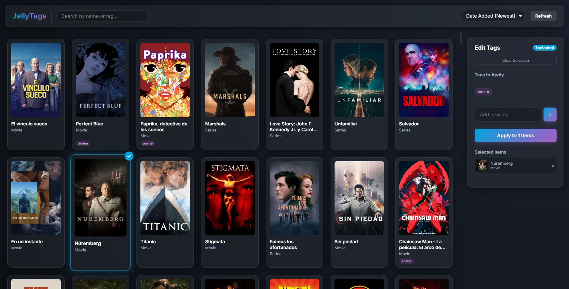 Screenshot Jellytags